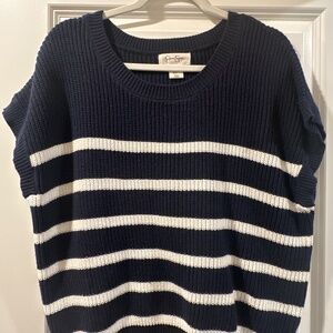 Jessica Simpson Navy blue and white stripe knit sweater